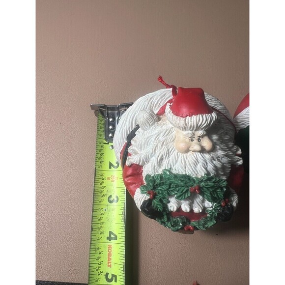 Lot of 2 Vintage Christmas Hermitage Polystone Round Santa Claus Holiday Decor - Picture 6 of 6